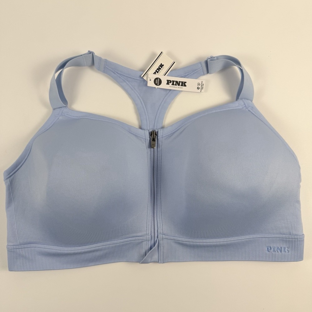 Victoria's Secret PINK Seamless Air Front Close High-Impact Blue Sports Bra XXL